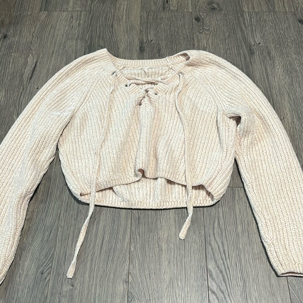 Beige knit long sleeve